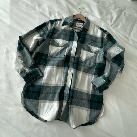 abercrombie and fitch soft a&f collection oversized shacket size small - Picture 1 of 3